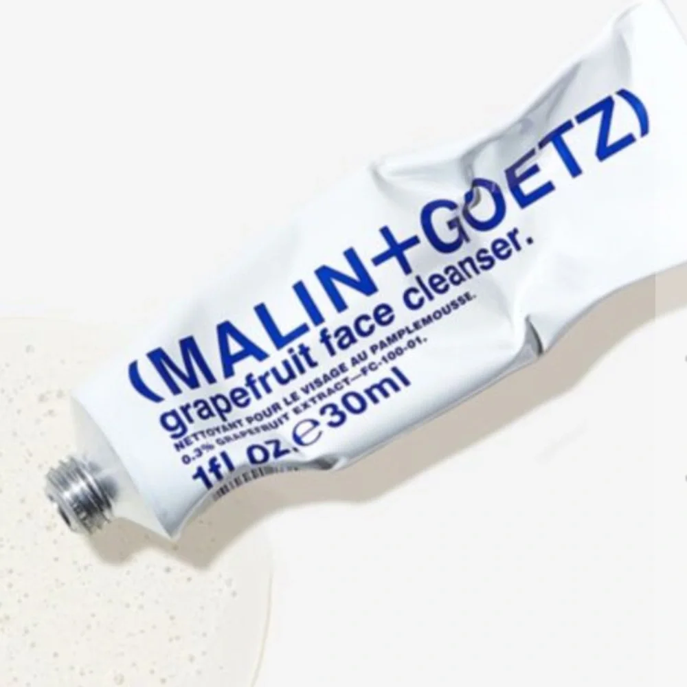 2 Malin + Goetz grapefruit face cleanser two (2) travel size 1 oz each cleansers